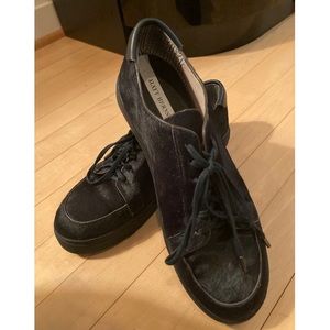 Chic Black Pony Fur Sneakers